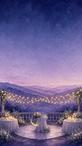 Invitación con fondo animado Noche de estrellas: Lucecitas que titilan sobre la pista y la corona.