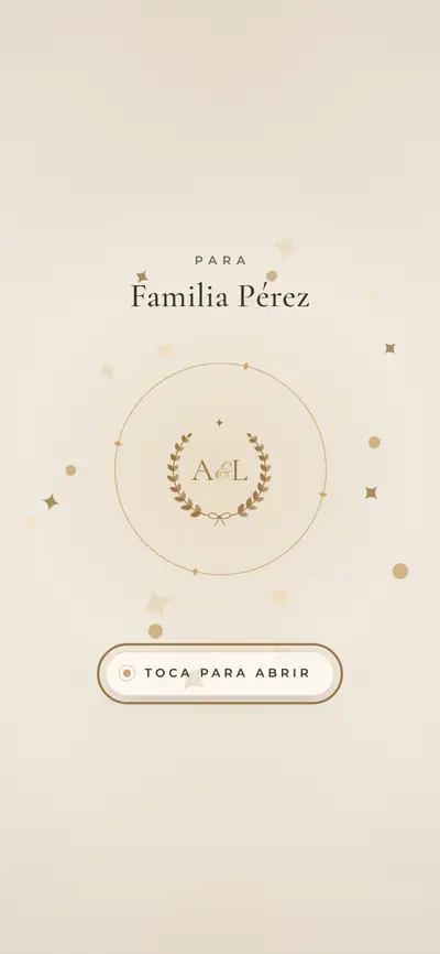 Apertura animada Lluvia de luz, cerrada