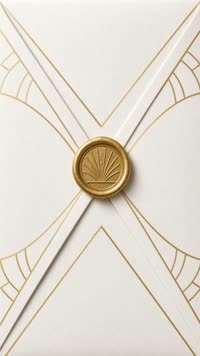 Sobre Art déco blanco y oro: Blanco con líneas art déco doradas.