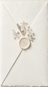 Sobre Flores prensadas: Blanco con florecitas prensadas.